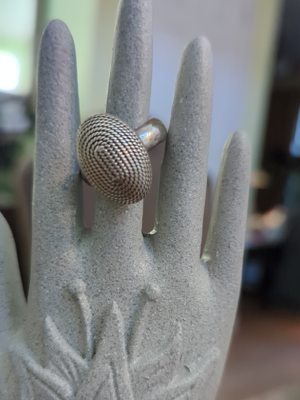 Silver Textured Ring Size 8 - Picture 6 of 7